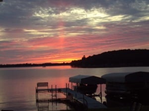 Central MN Lake Home at Sunset