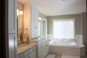 Master Bath with Double Vanity and Tub