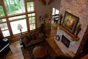 Sartell Custom Home Living Room Fireplace