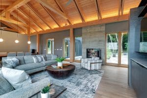 Custom Home Living Room Fireplace