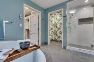 Custom Home Master Bath with tub and walk in shower