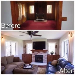 Living Room Remodeling Before and After