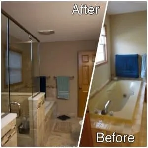 Master bath Remodeling before and after
