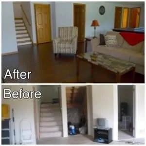 Basement Before and After Photo