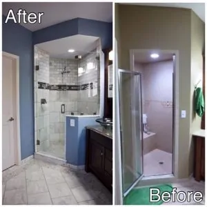 Custom New Shower with Glass Door Sartell MN