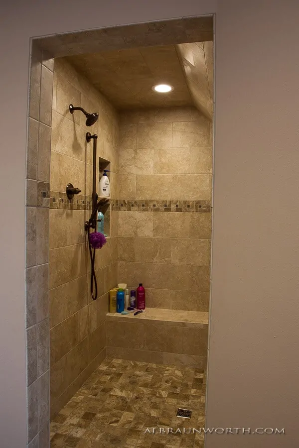 Master bathroom ceramic shower