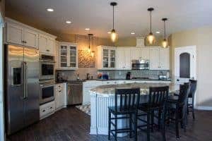 Kitchen Island with painted cabinets
