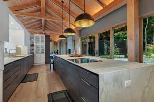 Custom Home Kitchen cabinets and island