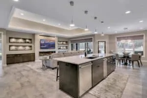 Custom Home Kitchen to living room